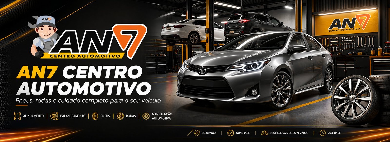 AN7 Centro Automotivo — Pneus, rodas e cuidado completo para o seu veículo